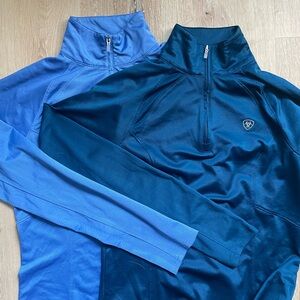 Lot of 2 Ariat Sunstopper 3.0 Sun Shirts XS/S Teal Cornflower Like New